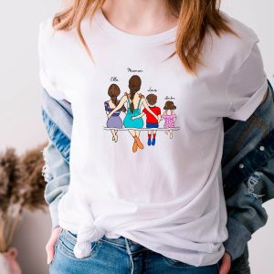 T-shirt famille personnalisé maman enfants figurines – couleurs au choix