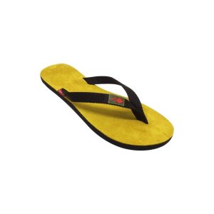 Tong jaune en cuir