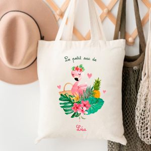ToteBag Personnalisé “Le Petit Sac de” Flamant Rose avec Prénom